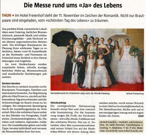 Read more about the article Berner Landbote – Schöne Erinnerung an die Hochzeitsmesse 2017